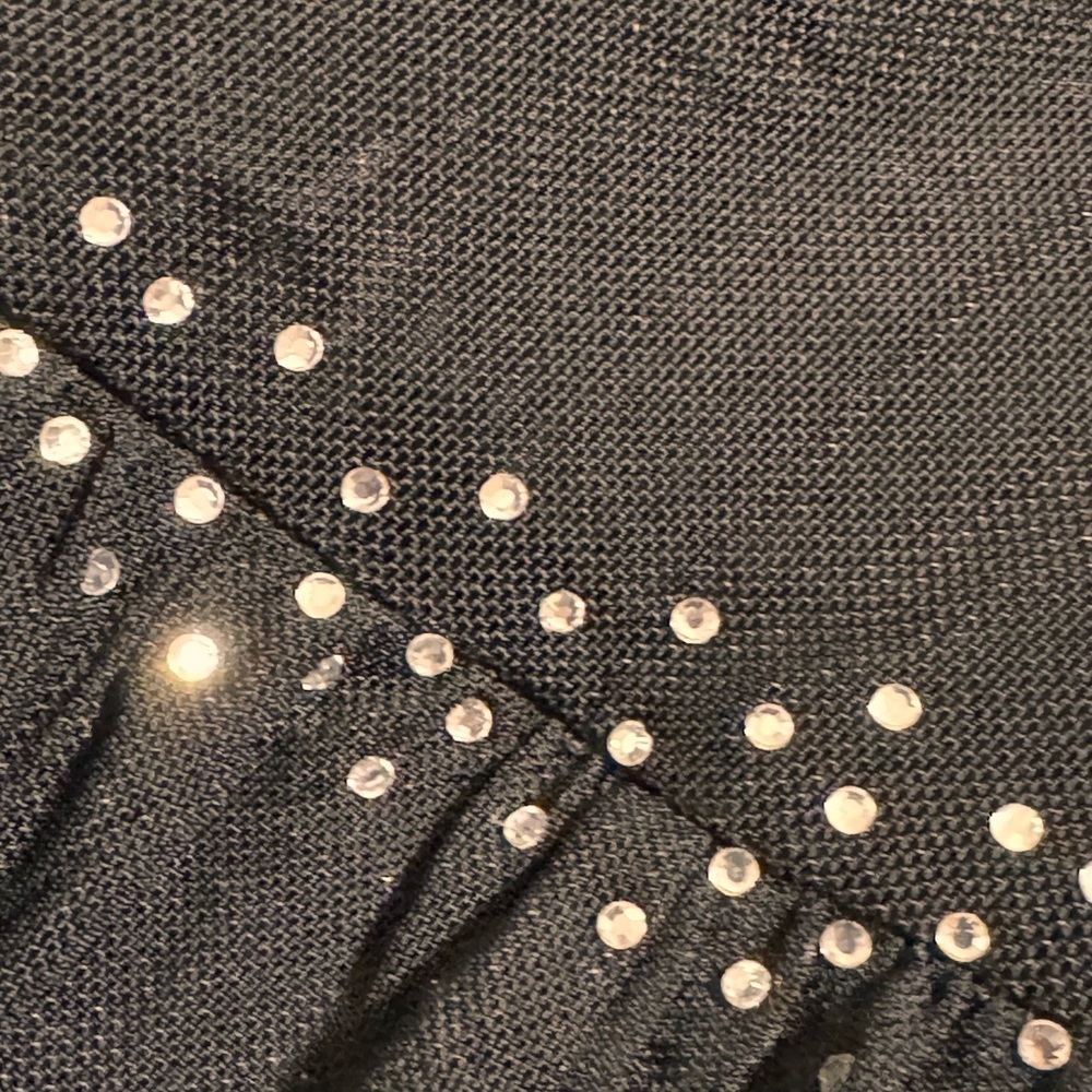 iEFiEL Dancewear S Black Leotard Pull-on with gemstones cascading skirt - Picture 5 of 15